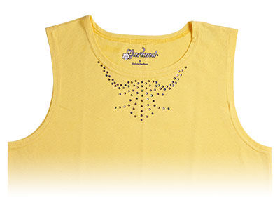 Shirt with rhinestone embellishments